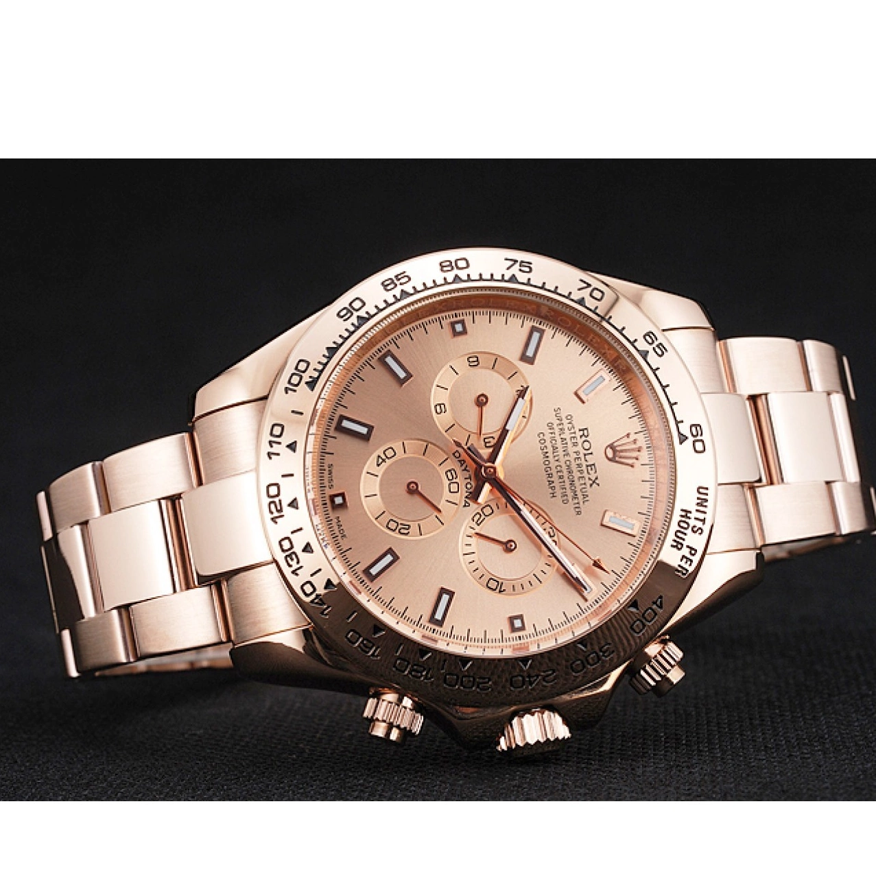 Rolex copies cheap Gold Rolex Case And 1454247 Daytona Dial Pink Cosmograph Bracelet Rose 0820